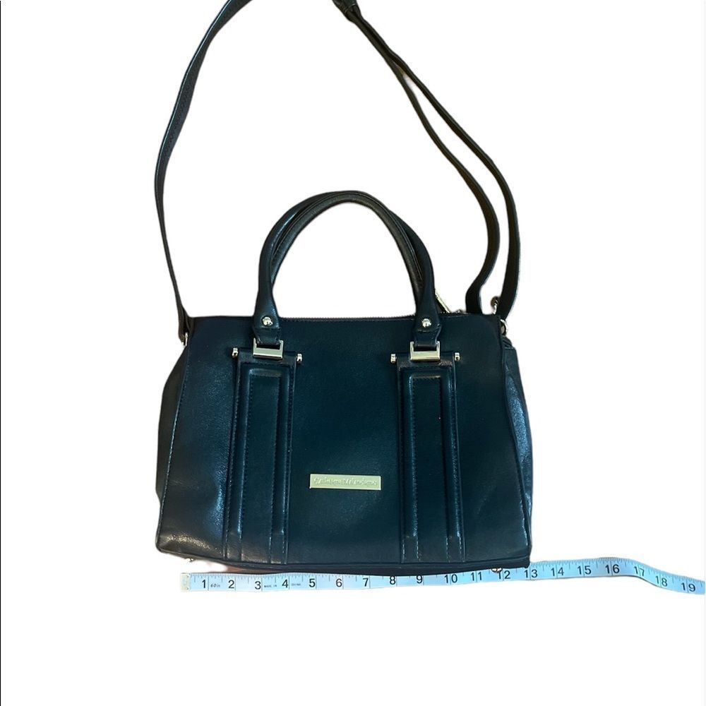 Catherine Malandrino black leather shoulder bag/ tote